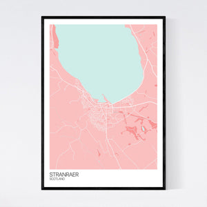 Stranraer Town Map Print