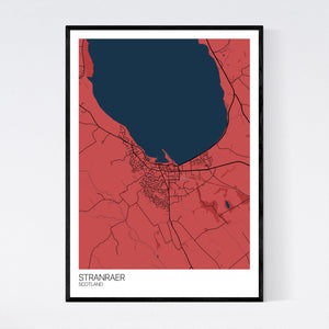 Stranraer Town Map Print
