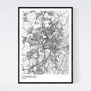 Strasbourg City Map Print