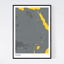 Load image into Gallery viewer, Sudan Country Map Print