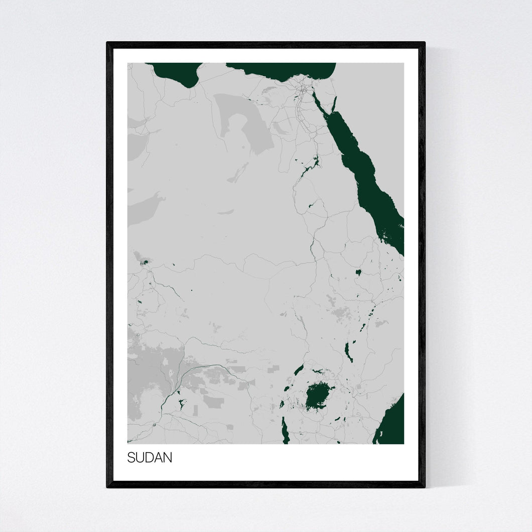 Sudan Country Map Print