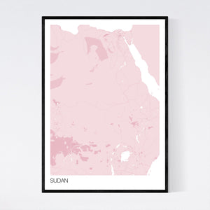 Sudan Country Map Print