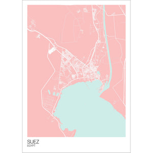 Map of Suez, Egypt