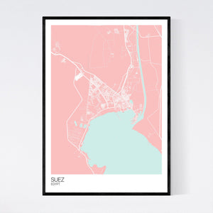 Map of Suez, Egypt