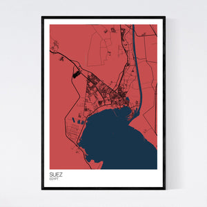 Suez City Map Print
