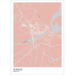 Map of Sukkur, Pakistan