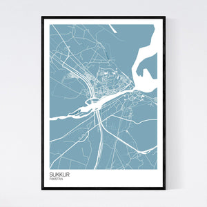 Sukkur City Map Print