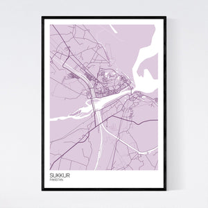 Sukkur City Map Print