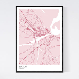Sukkur City Map Print