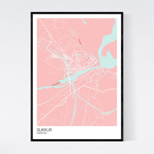 Sukkur City Map Print