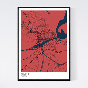 Sukkur City Map Print