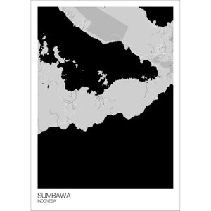 Map of Sumbawa, Indonesia