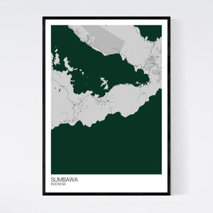 Sumbawa Island Map Print