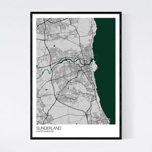 Sunderland City Map Print