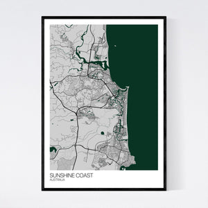 Sunshine Coast City Map Print