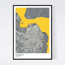 Load image into Gallery viewer, Surabaya City Map Print