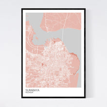 Load image into Gallery viewer, Surabaya City Map Print