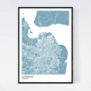Surabaya City Map Print