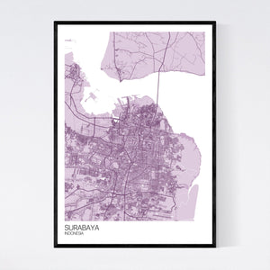 Surabaya City Map Print