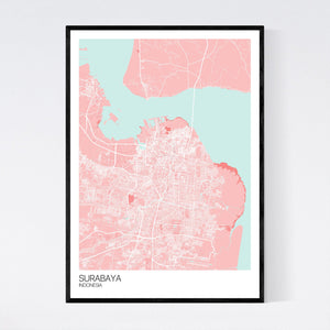 Map of Surabaya, Indonesia