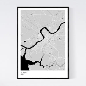 Surat City Map Print