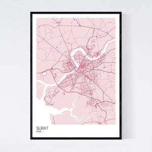 Surat City Map Print