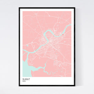 Surat City Map Print