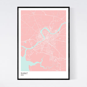 Surat City Map Print