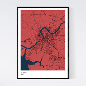 Surat City Map Print