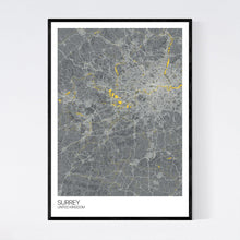 Load image into Gallery viewer, Surrey Region Map Print