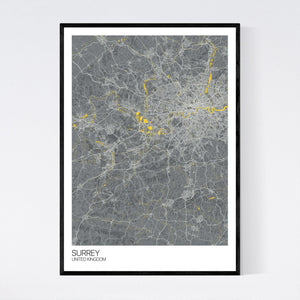 Surrey Region Map Print