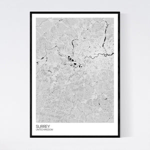 Surrey Region Map Print