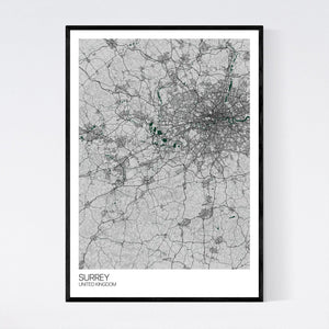 Surrey Region Map Print