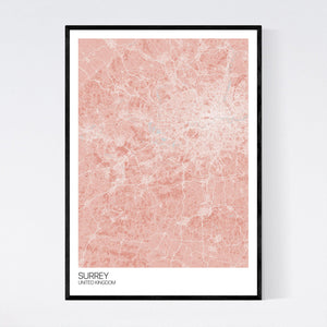Surrey Region Map Print