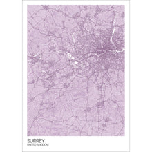 Load image into Gallery viewer, Map of Surrey, United Kingdom