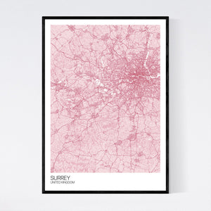 Surrey Region Map Print