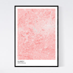 Surrey Region Map Print