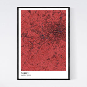 Surrey Region Map Print