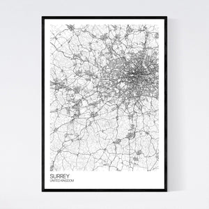 Surrey Region Map Print