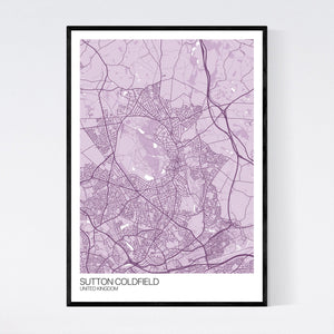 Map of Sutton Coldfield, United Kingdom