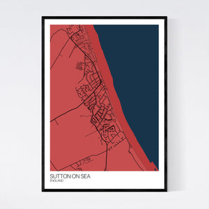 Sutton on Sea Town Map Print