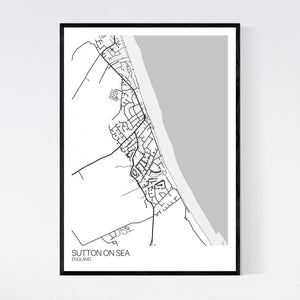 Sutton on Sea Town Map Print