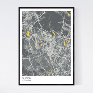 Suwon City Map Print