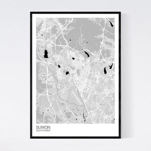 Suwon City Map Print