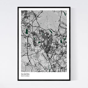Suwon City Map Print