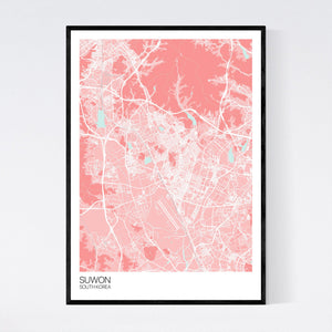 Suwon City Map Print