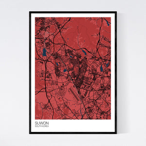 Suwon City Map Print