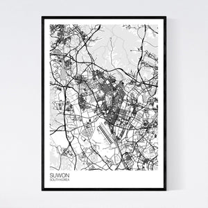 Suwon City Map Print