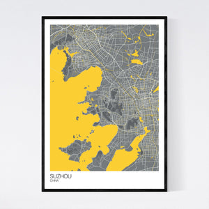 Suzhou City Map Print