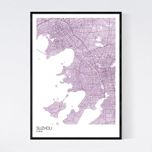 Suzhou City Map Print